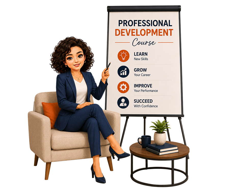 Mia presenting professional development learning opportunities